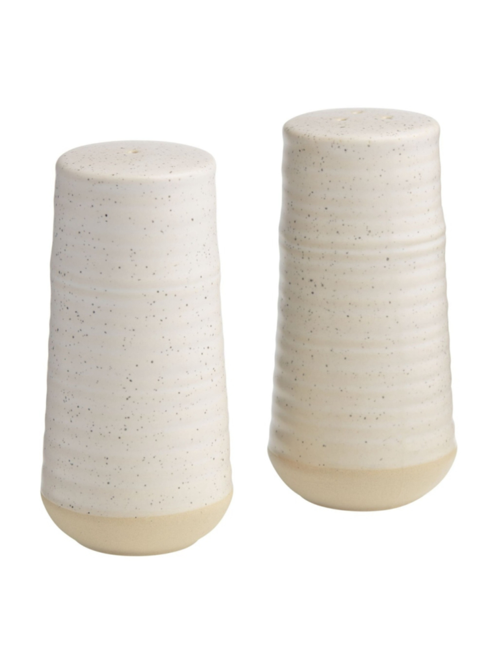 World Market NEW Tipton Ivory Speckled Ceramic Salt and Pepper Shaker Set